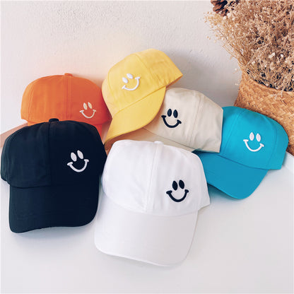 Children's Baseball Cap with Smiley Face Embroidery