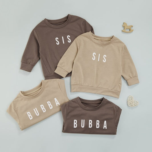 Child Solid Letter Print Pullover