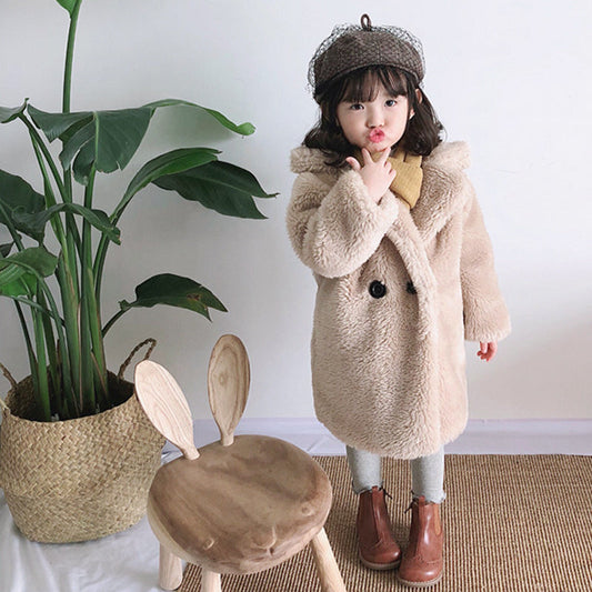 Girls Faux Fur Autumn and Winter Coat